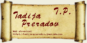 Tadija Preradov vizit kartica